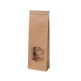 Miljövänliga kraftpåsar bruna med fönster 8,8x4,7x26 cm återförslutningsbara (500 st) [GB-DRE02760]