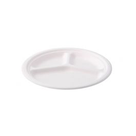 Menytavla Sugarcane Ø 26 cm, 3 fack, rund (500 st) [GB-DTW01460]