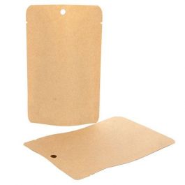 Stå upp påsar Kraft Komposterbar 10,2x6x15,2cm utan Blixtlås | 57 gram (100 st) [SUPEK2]