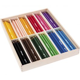 edu Kraftiga Färgblyertspennor, tjocklek 10 mm, kärna 6,25 mm, mixade färger, 12x12 st./ 1 förp. [HOB-409144]