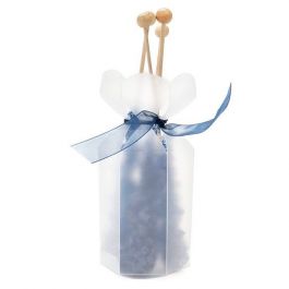 Frostiga presentaskar av plast med blomma 4,9x4,9x7,6cm (25 st) [FS354F]
