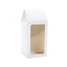 Papperslådor med Fönster glansig Vit 9x9x21,5cm (25 st) [FS331]