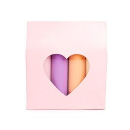 Papperslådor Rosa Med Hjärtan Fönster 8,9x3,8x10,2 cm (25 St) [FS344]