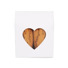 Papperslådor Vit Med Hjärtan Fönster 10,5x4,4x13,3 cm (25 St) [FS348]