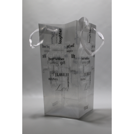 Lyx Presentkassar 12,5x30cm Transparent med Tryckta Grå (10 st) [GBAG12X30]