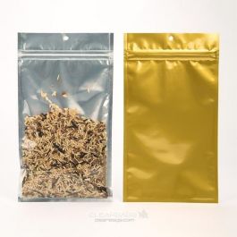 Blixtlåspåsar Transparent/Guld 10,2x16,5cm (100 st) [HZBB5CG]