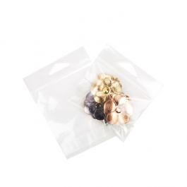 Cellofanpåsar med Eurohål 9x6,4cm Transparent med Tejpremsa (100 st) [HB32]
