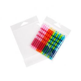 Cellofanpåsar med Eurohål 10,8x10,8cm Transparent med Tejpremsa (100 st) [HB44]