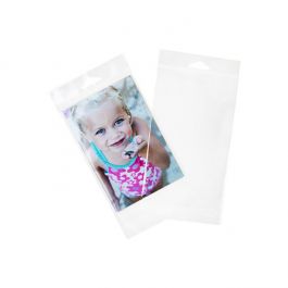 Cellofanpåsar med Eurohål 11,1x16,5cm Transparent med Tejpremsa (100 st) [HB4X6T]