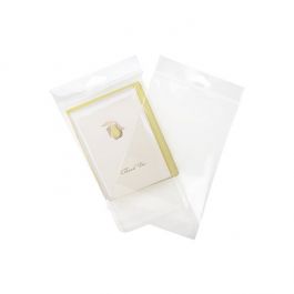 Cellofanpåsar med Eurohål 12,4x15,2cm Transparent med Tejpremsa (100 st) [HB5B1]