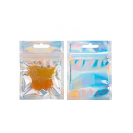 Blixtlåspåsar Holografisk/Transparent 7,6x7,6cm (25 st) [HZBB33CH]