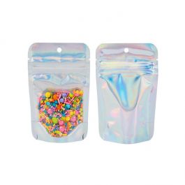 Stå upp påsar Transparent/Iridescent/Holographic 7,9x5,1x13cm Med hängande hål (25 st) [ZBGH1C]