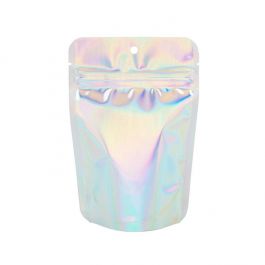 Stå upp påsar Iridescent/Holographic 10,2x6x15,2cm Med hängande hål (25 st) [ZBGH2]