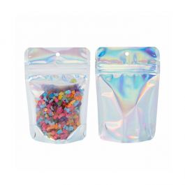 Stå upp påsar Transparent/Iridescent/Holographic 10,2x6x15,2cm Med hängande hål (25 st) [ZBGH2C]