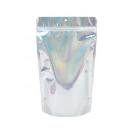 Stå upp påsar holografisk 17,1x8,9x28,6cm Med hängande hål (25 st)[ZBGH4]
