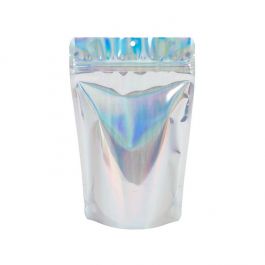 Stå upp påsar Iridescent/Holographic 14,9x8,9x23,2cm Med hängande hål (25 st)[ZBGH7]
