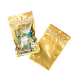 Blixtlåspåsar Transparent/Guld 9,2x12,7cm (100 st) [HZB4CG]