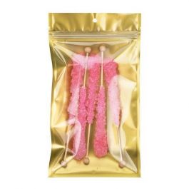 Blixtlåspåsar Transparent/Guld 12,7x20,8cm (100 st) [HZB6CG]
