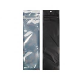 Blixtlåspåsar Transparent/matt svart 6,4x22,9 cm (100 st) [HZBB1CMB]