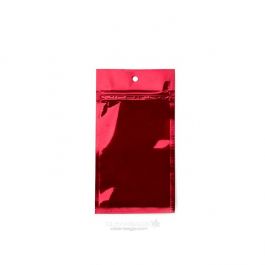 Blixtlåspåsar Röd 7,6x11,4cm Metalliserad (100 st) [HZBB3MR]