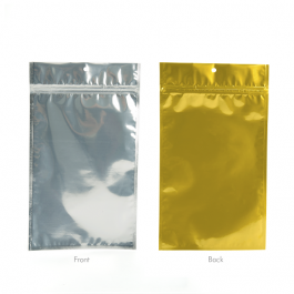 Blixtlåspåsar Transparent/Guld 7,5x11,5cm (100 st) [HZBB3CG]