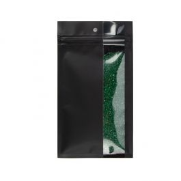 Blixtlåspåsar Matt svart med vertikalt fönster 10,2x16,5 cm (100 st) [HZBV5MB]