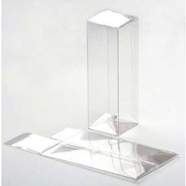 Plastlådor 4,1x4,1x12,7cm Kristallklart med automatisk Botten (25 st) [PLB34]