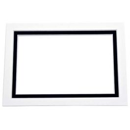 Passepartout Dubbel tjock Super Vit/Svart 20,3x25,4cm med 10,1x15,2cm Fönster (25 st) [MD30008]