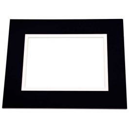 Passepartout Dubbel tjock Svart/Vit 50,8x61cm med 4,5x6,5cm Fönster (25 st) [MD30061]