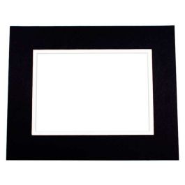 Passepartout Dubbel tjock Svart/Vit 12,7x17,8cm med 7x12cm Fönster (10 st) [MD20154]