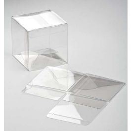 Plastlådor 7,6x7,6x7,6cm Kristallklart med automatisk Botten (25 st) [PLB58]
