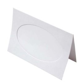 Önskekort Vit med 10,5x16,3 Ovale snitt - Yttre storlek för 12,5x17,5 print, 240g 14,3x21,6cm (25 st) [PJ40121]