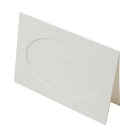 Önskekort med Ram Naturlig 10,5x16,3cm Ovale snitt - Yttre storlek för 12,5x17,5 print, 240g 14,3x21,6cm (25 st) [PJ41121]
