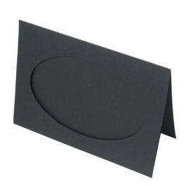 Önskekort Svart med 10 1/2x16,3 Ovale snitt - Yttre storlek för 12,5x17,5 print, 240g 13x17,8cm (25 st) [PJ42121]