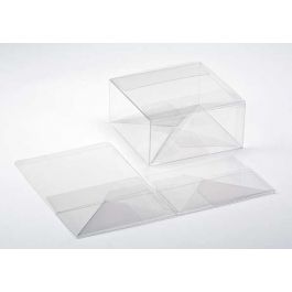 Plastlådor 15,9x15,9x7,6cm Kristallklart med automatisk Botten (25 st) [PLB173]