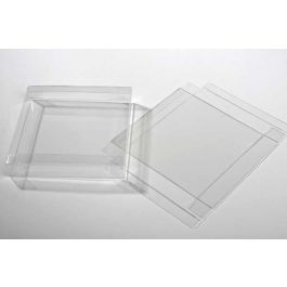 Plastlådor 14,9x2,5x14,9cm Kristallklart (25 st) [FB189]