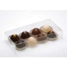 Plastlådor för Chokladtryfflar 10,8x4,1x21,6cm (25 st) [FB193]