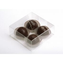 Plastlådor för Chokladtryfflar 10,8x4,1x10,8cm (25 st) [FB194]