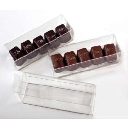 Plastlådor för Chokladtryfflar 3,5x3,5x10,8cm (25 st) [FB196]