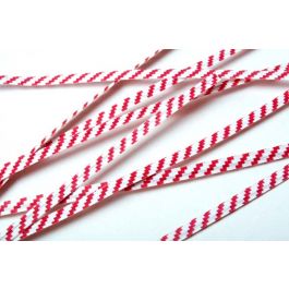 Säcktråd remsor 10,2x0,4cm Papper Vit/Röt randig (1000 st) [TT4WRS]