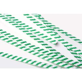 Säcktråd remsor 10,2x0,4cm Papper Vit/Grön randig (1000 st) [TT4WGS]