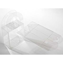 Plastlådor med handtag 10,2x5,7x11,7cm Kristallklart (25 st) [FS211]
