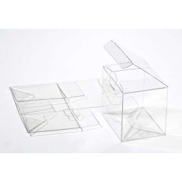 Plastlådor 9,5x6,7x7,6cm Kristallklart med automatisk Botten (25 st) [FPLB215]