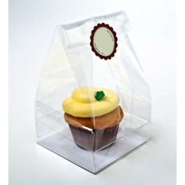 Cupcakepåsar för singlar med pappersbotten 10,2 x 10,2 x 22,9cm (100 st) [CBG4XL]