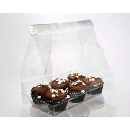 Cupcakepåsar för sex miniatyrer med insats 17,8 x 10,2 x 22,9 cm (100 st) [CBG6]