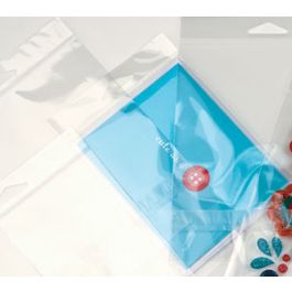 Cellofanpåsar med Eurohål 6,4x8,9cm Transparent med Tejpremsa (100 st) [HB2PC]