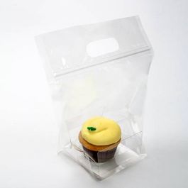 Zip Handle Cupcake Bags för singlar (+ insats) 20.3x10.3x22.9cm (100 st) [CZHB4]