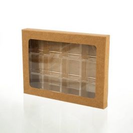 Kraft Artisan Candy Box Sets för 12 st 8.9 x 2.1 x 13,8cm (25 st) [CNDY271]