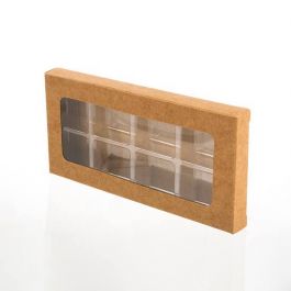 Kraft Artisan Candy Box Sets för 8 7 x 2,1 x 13,8cm (25 st) [CNDY273]