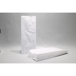 Papperspåsar Vit 14x6x28cm med Sidoinvik | innehåll 1,5kg Cellulosapapper 35grs (125 st) [PAV1418]